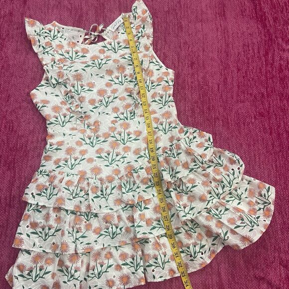 Petal And Pup Sleeveless Floral Eyelet Mini Dress Ruffle Tiered Size 12 - Picture 12 of 13